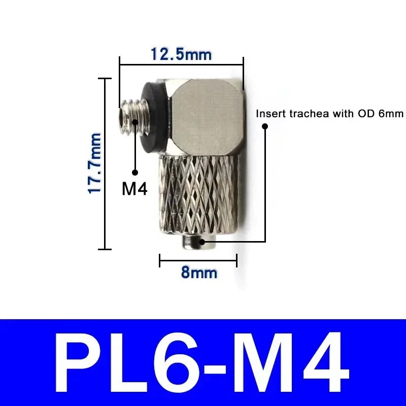 Male Thread M3 M4 M5 M6 -Air Tube 3mm 4mm 6mm OD Mini Pneumatic Pipe Connector Screw Through Quick Fitting Fast Twist Joint