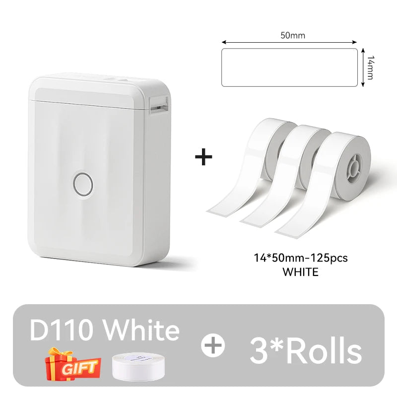 NIIMBOT D110 Thermal Label Printer Mini Portable Self-adhesive Label Maker With Tape for Home Similar to Dymo Labeling Machine
