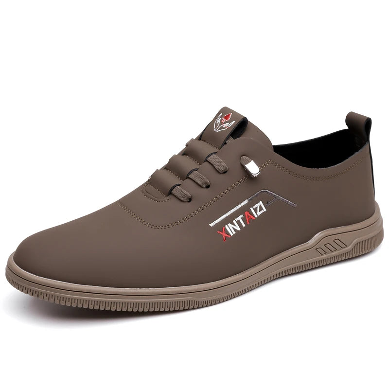 Men Sports Shoes High-quality Leather Wear-resistant Daily Commuting Casual Shoes Breathable Comfort Soft Soled Walking Shoes