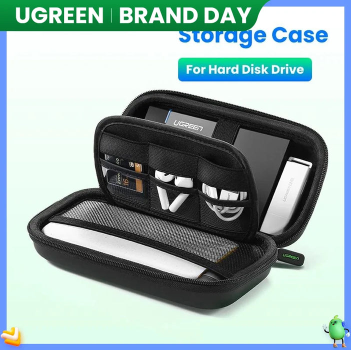 UGREEN Hard Disk Drive Case for 2.5 inch External Hard Drive Portable HDD SSD Box for Power Bank Storage Case Travel Bag