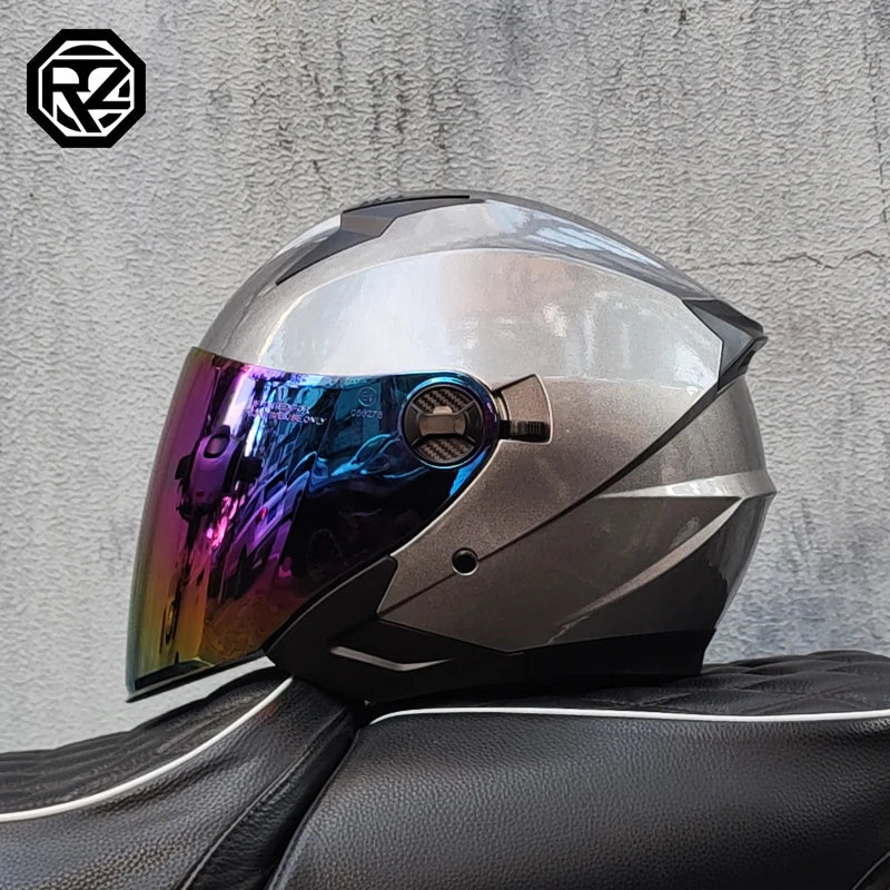 ORZ Motorcycle half Helmets Dual Lens Scooter Moto Helmet Casco village Riding capacete de moto motocross Helmets
