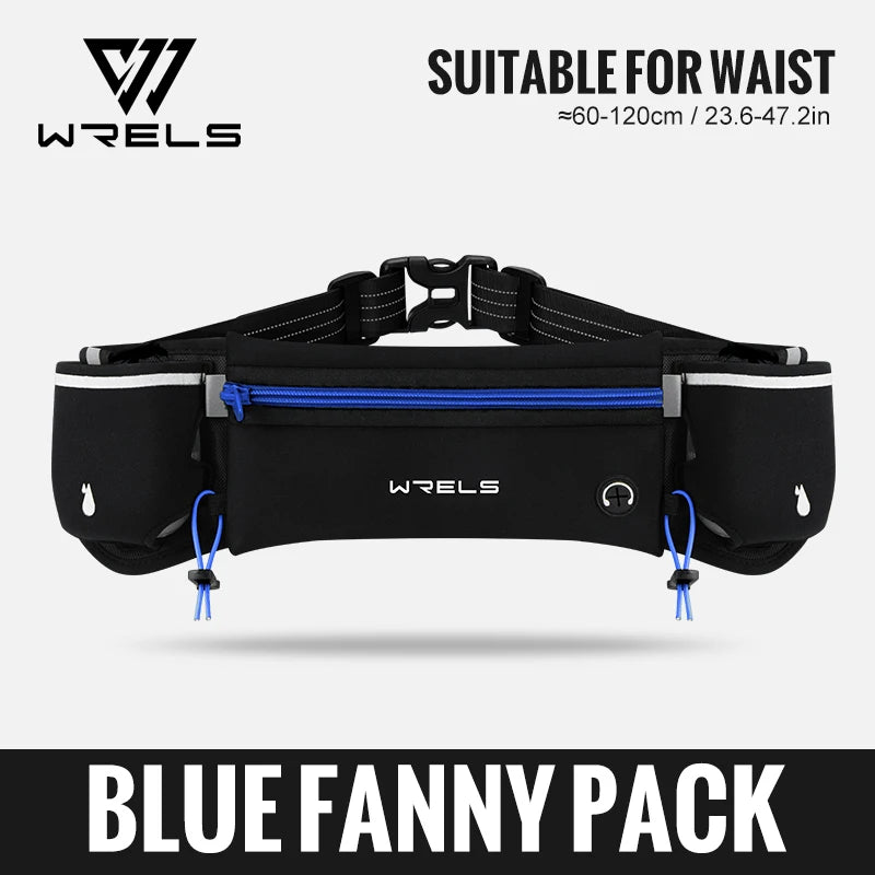 WRELS Outdoor Sports Running Waterproof Utralthin Waist Bag Runner Belt Hydration Running Belt with Water Bottle Running Pack