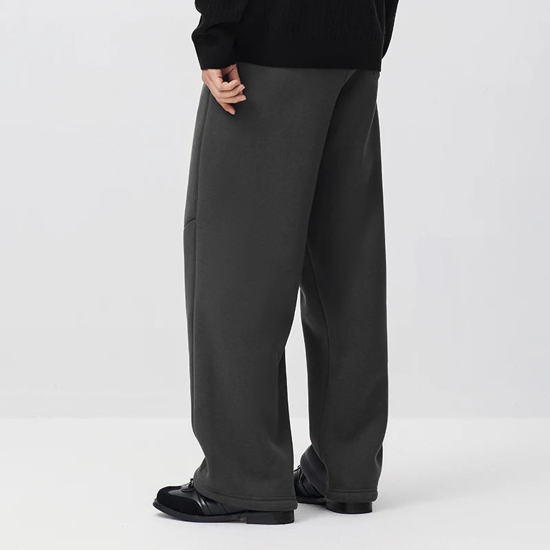 Semir Men Casual Pants Solid Color Drawstring Loose Fit Straight Leg 2026 New Winter Daily Wear Urban Casual Style