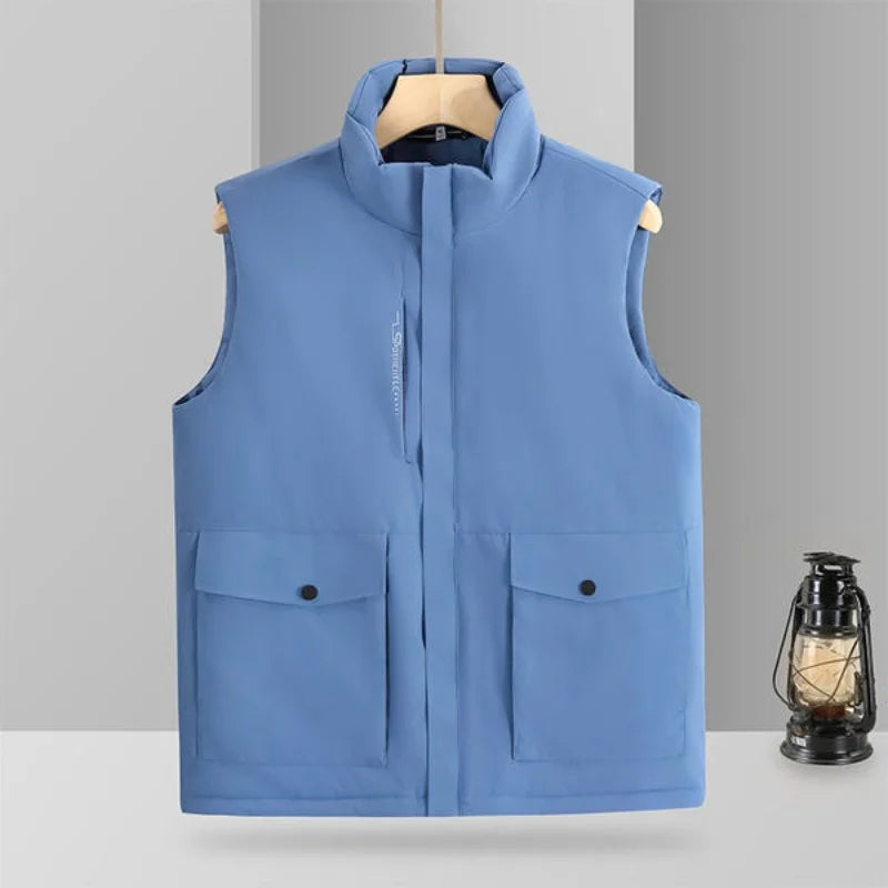 2026 Men's thickened warm cotton jacket Winter down vest team logo printed workwear  jacket  unisex couple fashion cloth
