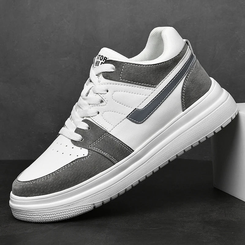 Spring Autumn Mens Fashion Genuine Leather Casual Sneakers Men High Top Skateboarding Shoes Comfortable Dropshipping