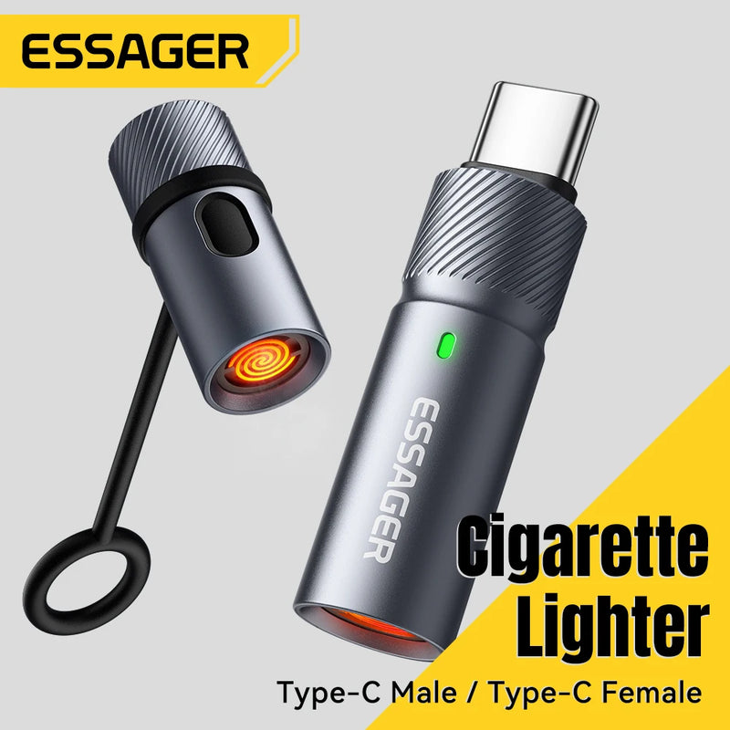 ភ្លើងបារី Essager TypeC Mini ធ្វើពីលួសទុងស្ទីន សុវត្ថិភាព និងសន្សំសំចៃថាមពល ដោយមិនចាំបាច់សាកថ្ម អាចយកតាមខ្លួនលើយន្តហោះបាន