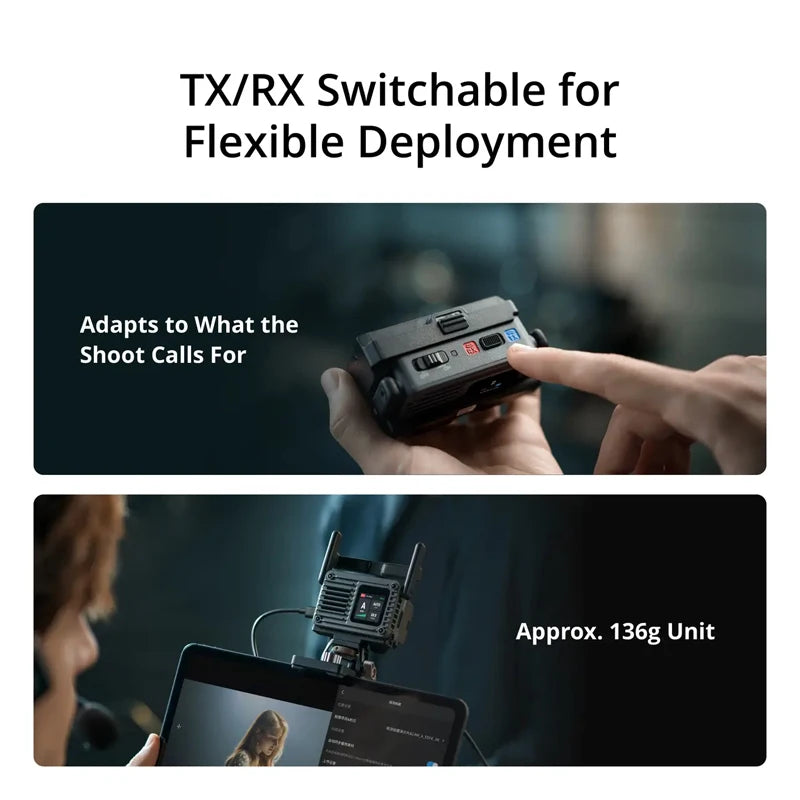DJI SDR Transmission 2 TX/RX Switchable for Flexible Deployment 1 TX to 8 RX With Control, Multi-Group Transmission
