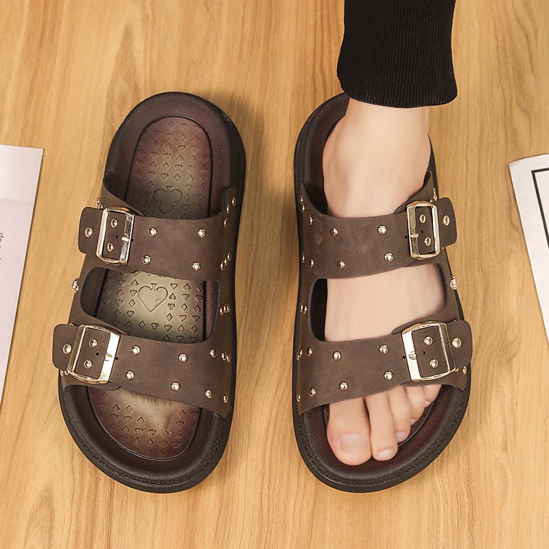 Men's slippers summer new soft-sole anti-slip comfort sports outdoor casual walking slippers fashion Joker breathable beach shoe