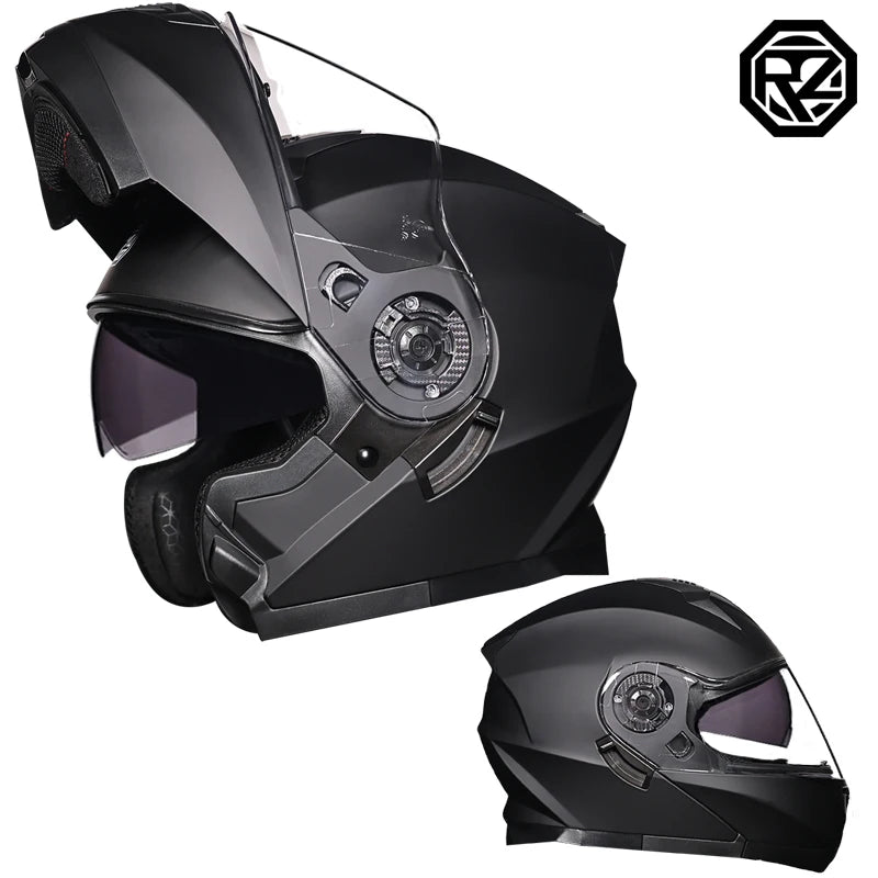 ORZ DOT Approved Full Face Helmets Crash Motorbike Protective Gear Men Women Flip Up Helmet Motorcycle Double Sun Visor