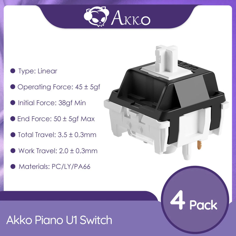 Akko Linear Mechanical Keyboard Switch U1 Piano 45 Pcs