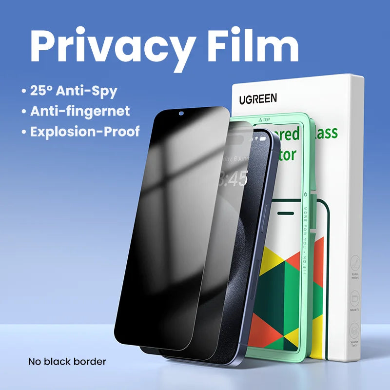UGREEN 2PCS Privacy Screen Protector For iPhone 17 16 Pro Max Anti-Spy Tempered Glass For iPhone 17 Air Screen Protectors