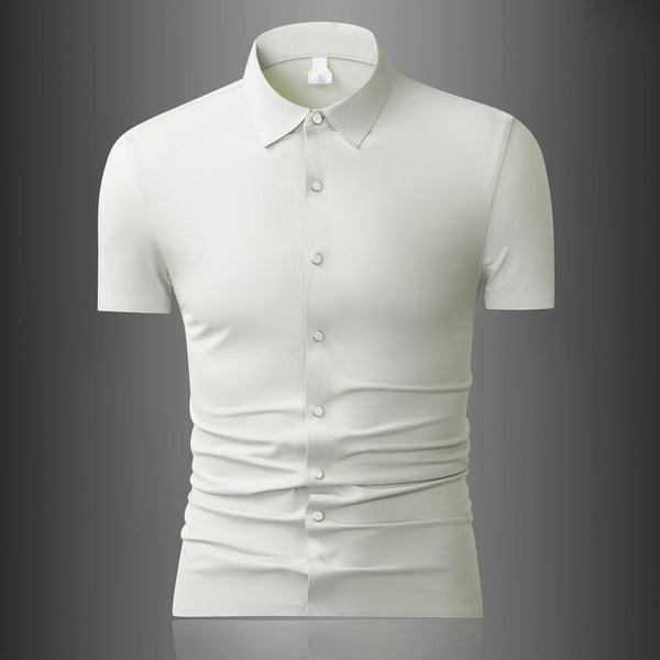 Men's Breathable Short-Sleeve Shirt with Instant Cooling & Natural Antibacterial - Soft, Moisture-Wicking & Skin-Friendly