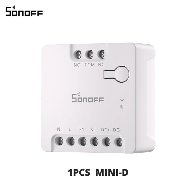 SONOFF MINI-D Dry Contact WiFi Smart Switch ESP32 Chip Matter Compatible AC/DC Input 1-10PCS Set Smart Scene via eWeLink Alexa
