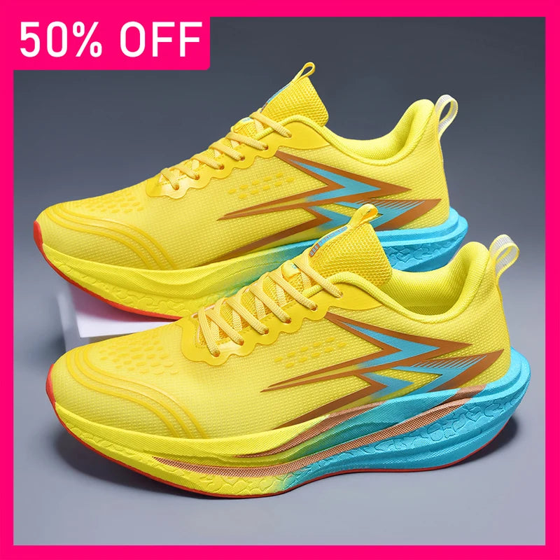 Unisex Sports Shoes Professional Running Anti Slip Thick Soled Training Shoes New Marathon Sports Breathable Light Running Shoes