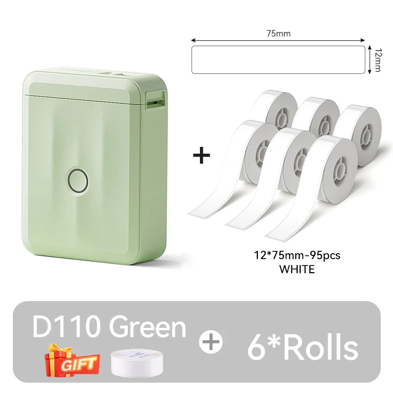 NIIMBOT D110 Mini Portable Thermal Label Printer Smart Label Maker Adhesive Photo Printer for Office Home Kitchen School Cable