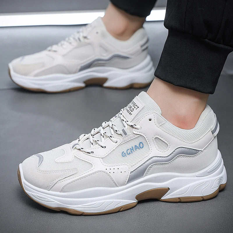 Men's casual sneakers spring summer new breathable soft-sole anti-slip outdoor racing running shoes students speed sports shoes