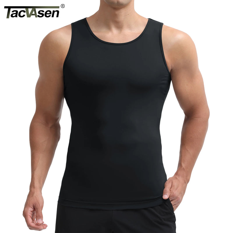 TACVASEN Men's Compression Tank Top Sleeveless Quick Dry Stretch Athletic Base Layer for Workout Gym Training Fitness Muscle Top