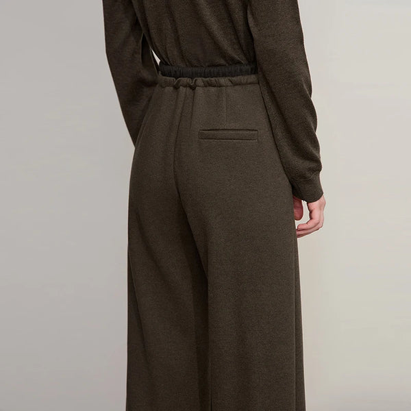 AMII Minimalist Pants For Woman 2026 Winter New Warm Wide Leg Casual Trousers For Woman Loose Elastic Versatile Pants 12524065