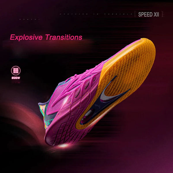 ស្បែកជើងបាល់បោះបុរស Li-Ning SPEED XII អាជីព BOOM ទន់ មានខ្យល់ចេញចូលបានល្អ ស្បែកជើងប៉ាតា LiNing ទ្រទ្រង់លំនឹង ABAV069