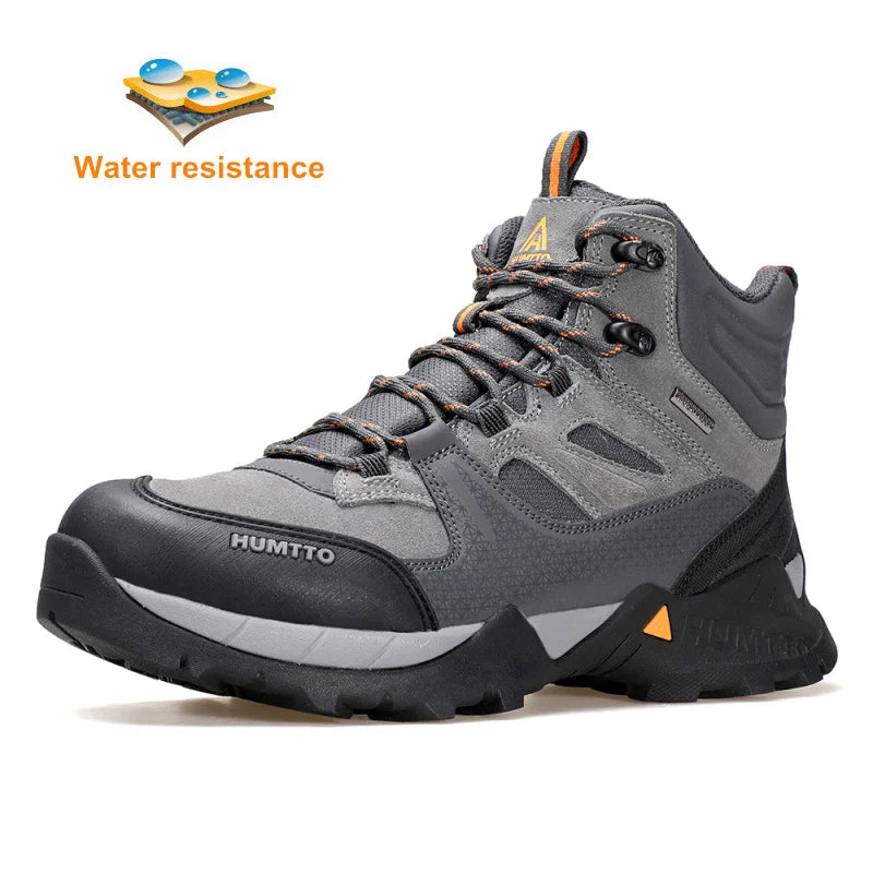 HUMTTO Waterproof Trekking Shoes Luxury Designer Outdoor Hiking Boots for Men Climbing Sneakers Leather Safety Mens Ankle Boots