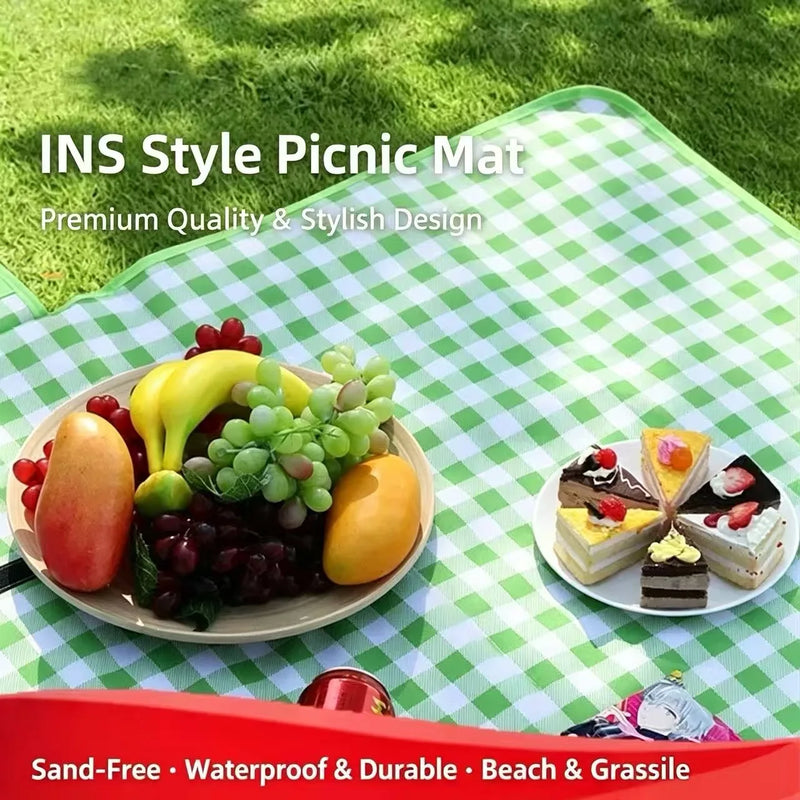 Waterproof Outdoor Picnic Mat Portable Spring Outing Ground Mat Moisture-Proof Dirt-Proof Camping Picnic Cloth Ins Wind