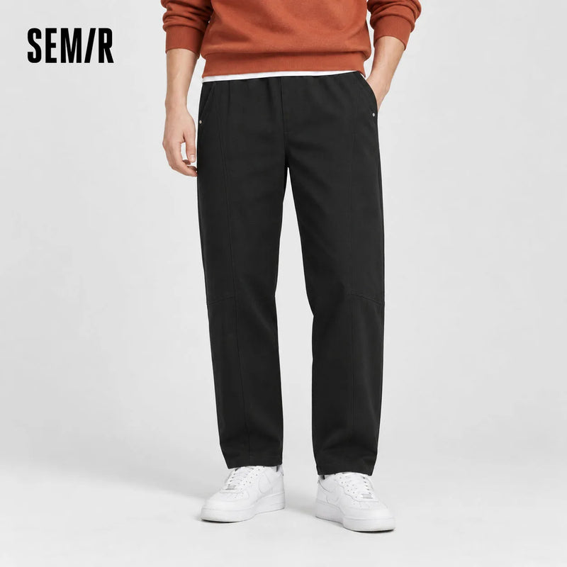 Semir Men Casual Pants Regular Fit Tapered Leg Business Casual Solid Color 2026 New Winter Daily Wear Urban Casual Style