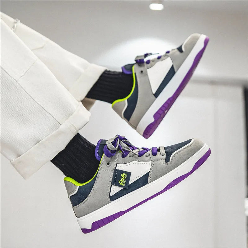 Men's flat casual shoes four seasons breathable light soft-sole non-slip comfort outdoor running sneakers fashion walking shoes