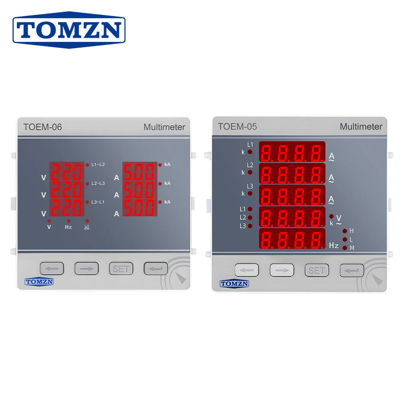 Three-Phase High Precision Volt/Current/Hz Multi-function Meter 3P4W ACDC 85–265V Line-to-Line Voltage Password Max/Min Value