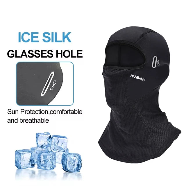 INBIKE Summer Cycling Mask UV Sun Protection Full Head Mask Face Cooling Neck Gaiter Breathable Face Covering Motorcycle Cycling