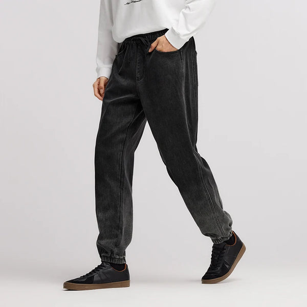 Semir Baggy Pants Men Gradient Elastic Cuff Oversize Denim 2025 Winter Jeans for Man Soft Denim Gradient Design