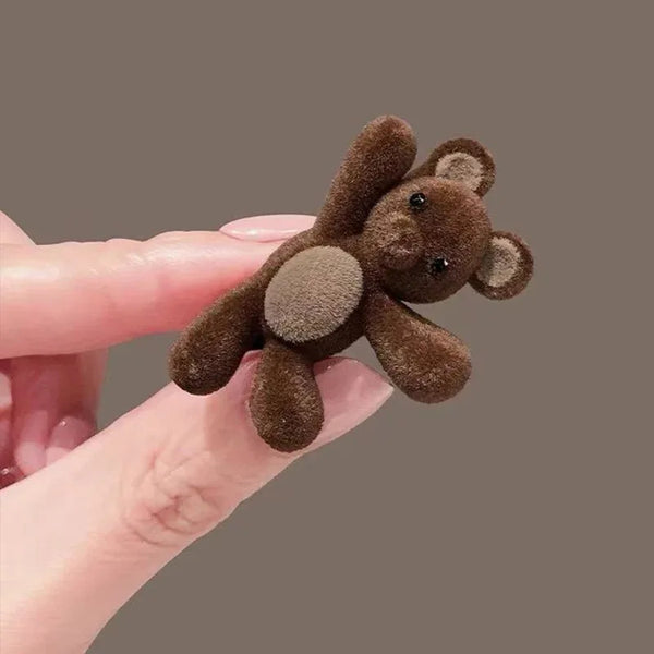 1pc Cute Waving Little Bear Side Clip, Delicate And Compact Hairpin for Bangs And Side Hair, Duckbill Clip, Hairpin Acces