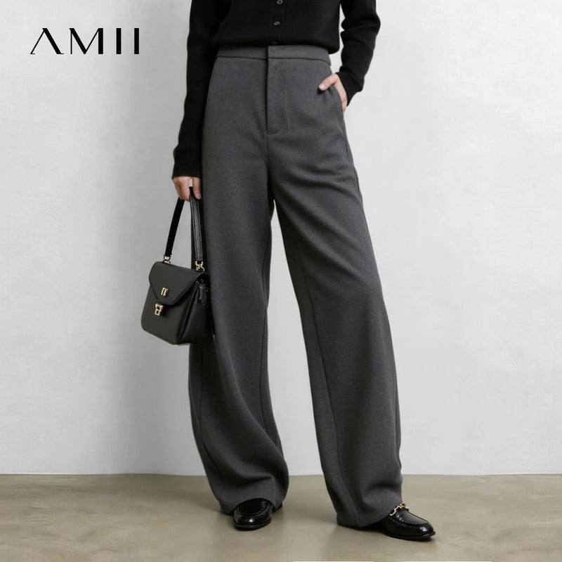 Amii Women's Scythe Pants Elastic Waist Loose Fit Slimming Warm Casual Commuter Versatile Winter 2026 Pants for Women 12644002