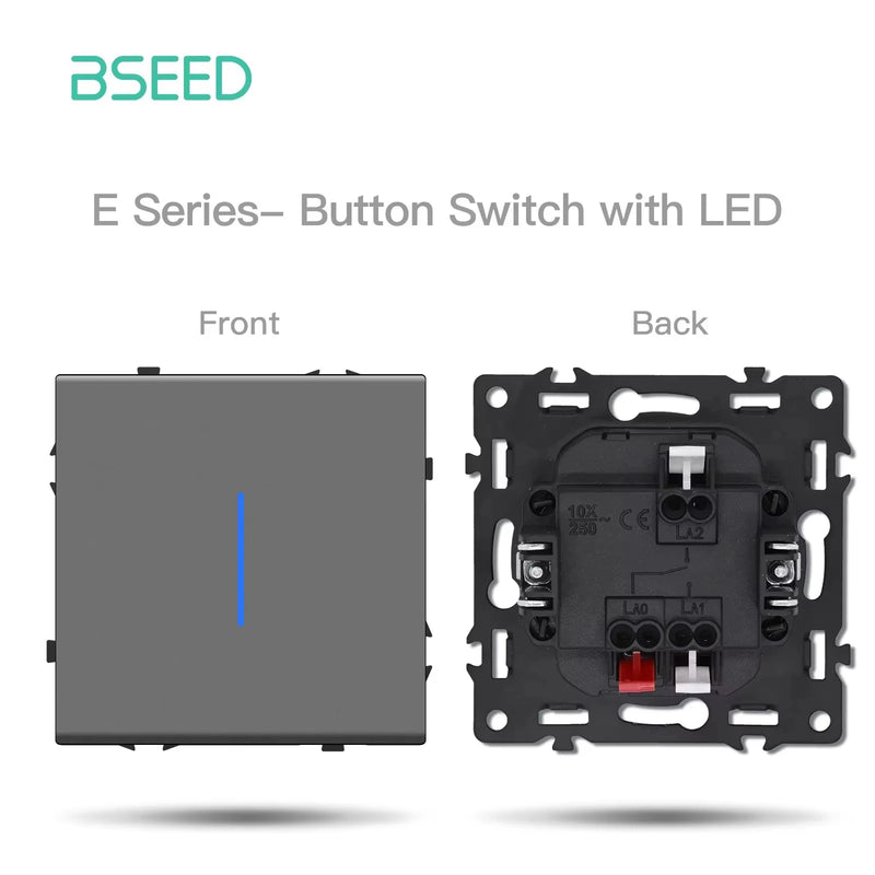 BSEED 1/2Gang Wall Button Switch USB Type-C Wall Socket Module Part Internet TV Telephone Socket Plastic Frame DIY Function Part