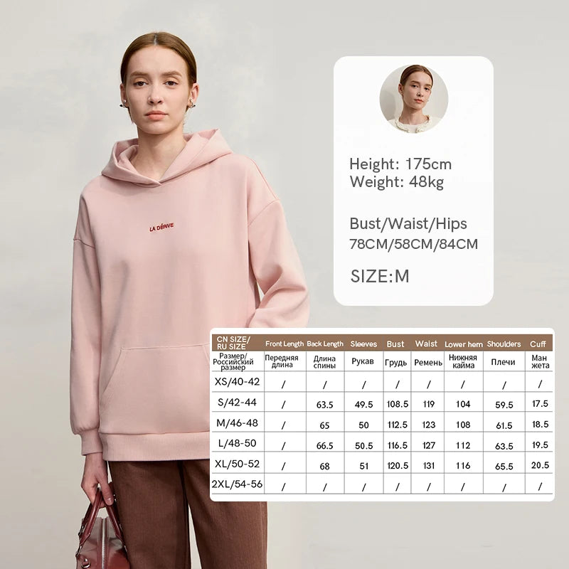 AMII Woman Sweatshirts 2026 Winter New Embroidery Hooded Knitting Sweatshirts for Ladies Long Sleeve Loose Casual Top 12544130