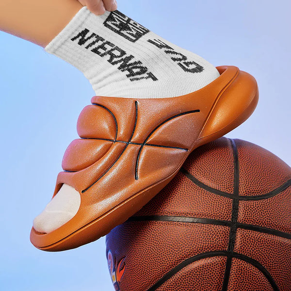 Basketball fluorescent slippers men's summer new outdoor soft soled comfortable beach shoes breathable fashion plus size sandals