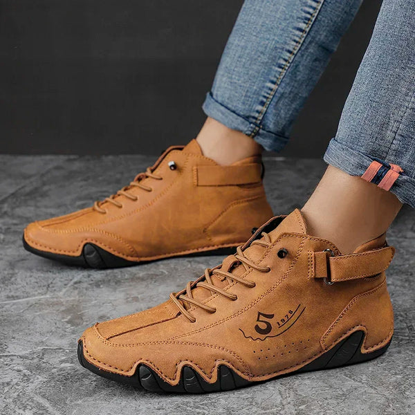 Ankle Leather Boots Men Fashion High Top Casual Shoes Handmade Botines Hombre Botte Homme Plus Big Size 48 49 50