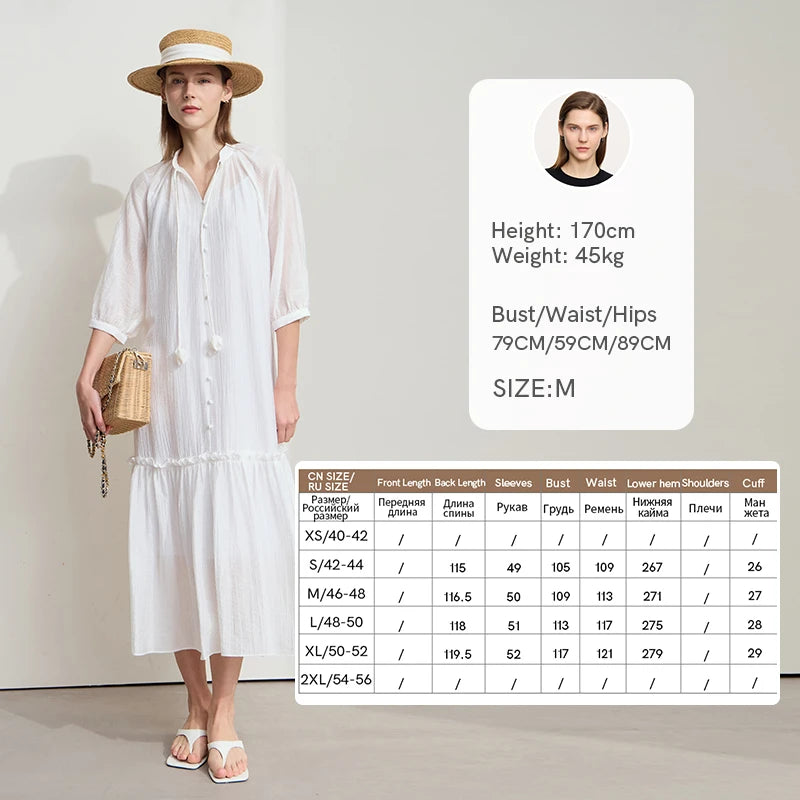 រ៉ូបការិយាល័យ AMII Minimalist សម្រាប់ស្ត្រីឆ្នាំ ២០២៦ រដូវក្តៅថ្មីដៃខ្លីក V រ៉ូបរឹងជ្រួញសម្រាប់ស្ត្រី ១២៥៤២១០៥