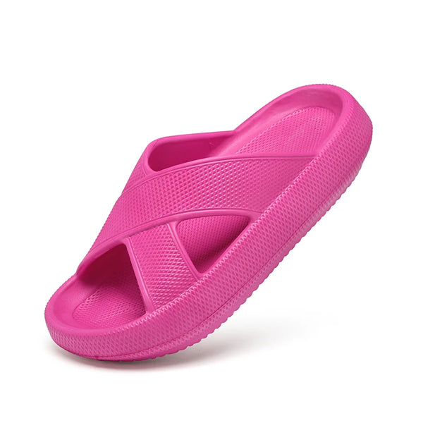 Summer Unisex Thick Soles Platform Slippers EVA Soft Comfortable Slides Slippers Anti Slip Lightweight