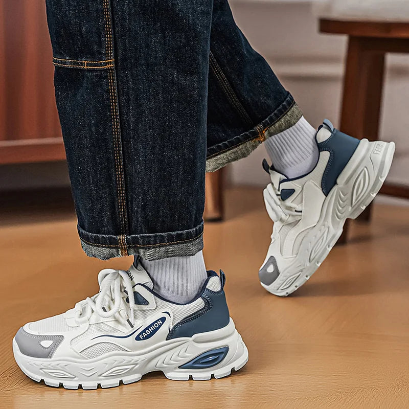 Chunky sneakers four seasons breathable lightweight comfort outdoor running fashion students soft sole speed casual sports shoes