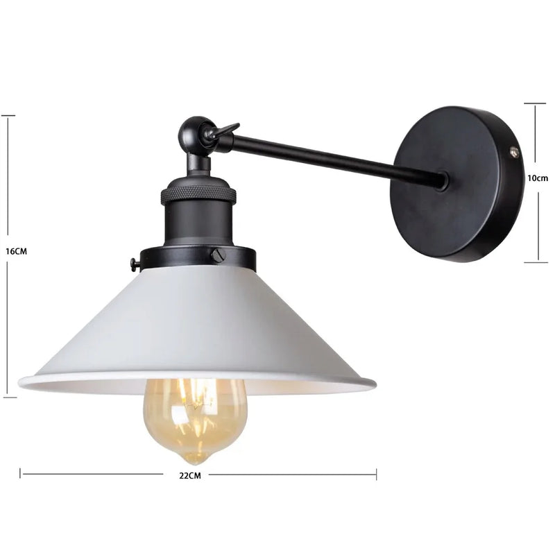 JOYINLED Vintage Industrial Metal Wall Sconce Lighting 180 Degree Adjustable Wall Light Rustic Antique Gooseneck Wall Lamp E27