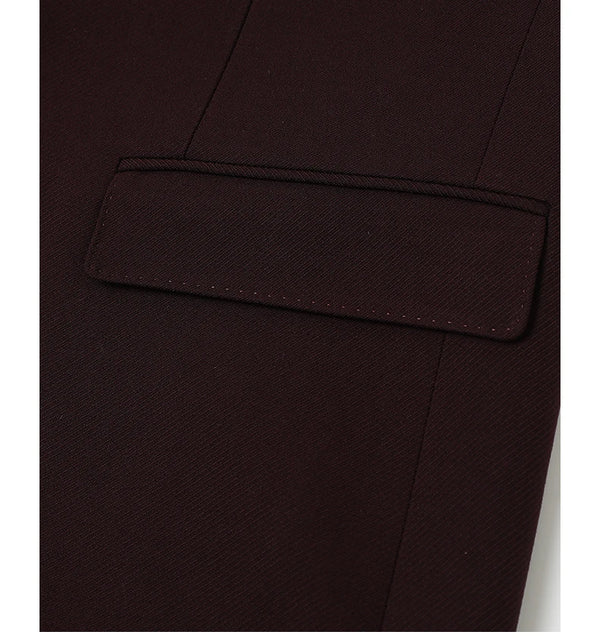 2027 New Men's Three-Piece Suit Set; Asian Sizes, Slim Fit, Available in Black and Burgundy. Business Wedding Party Attire.