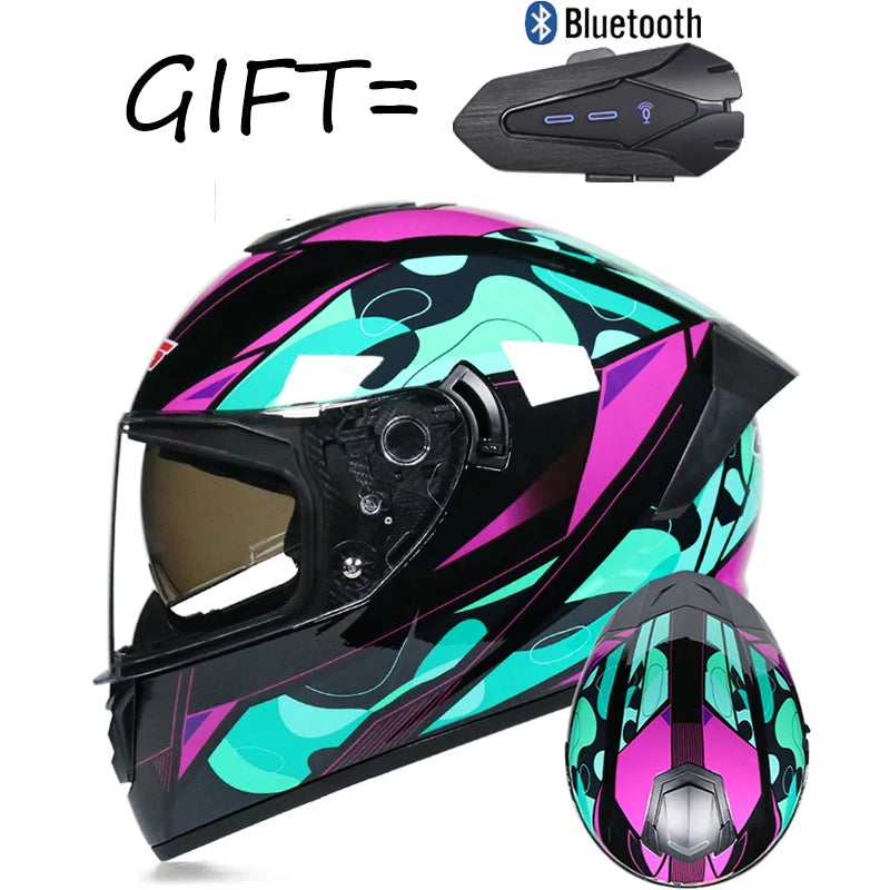 Gift Bluetooth Original Motorcycle Helmet Full face helmet Off Road Cascos para motos DOT  Certification Capacete Casco moto