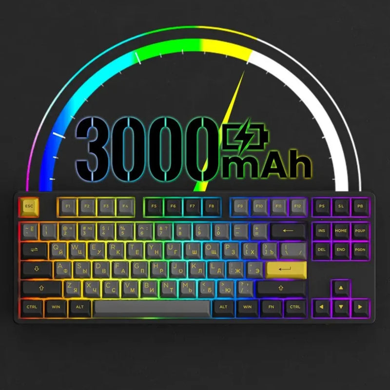 5087B Plus Wireless Mechanical Keyboard Russian Keycaps ASA Profile 80% TKL Hot-swappable RGB Office Gaming Customized Keyboard