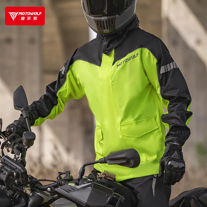 អាវភ្លៀងសម្រាប់ជិះម៉ូតូ MOTOWOLF សម្រាប់ស្ត្រី និងបុរស ការពារទឹកជ្រាប ការពារព្យុះភ្លៀង អាវភ្លៀងសម្រាប់ជិះលេងជាក្រុម