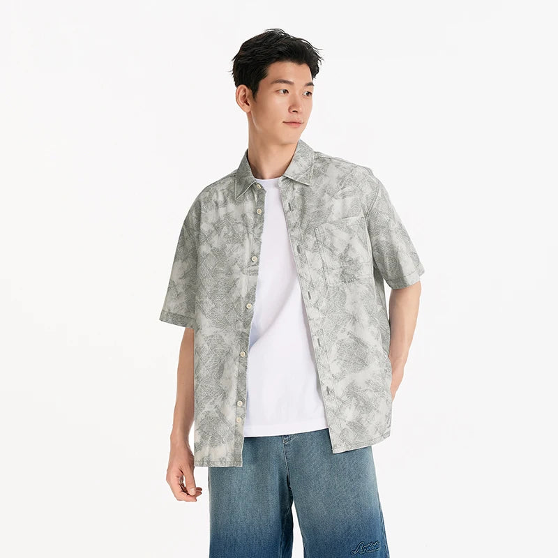 Semir Mens Shirt 2026 Denim Cool Feeling Loose Short Sleeve Lightweight Casual Fashion