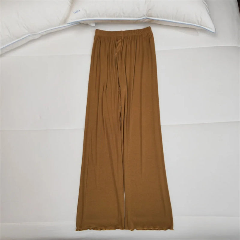 Pajama Pants Sleepwear Women Loungewear Spring Summer Lounge Bottoms Elastic Waist Home Pants Pajama Homewear Loose Trousers