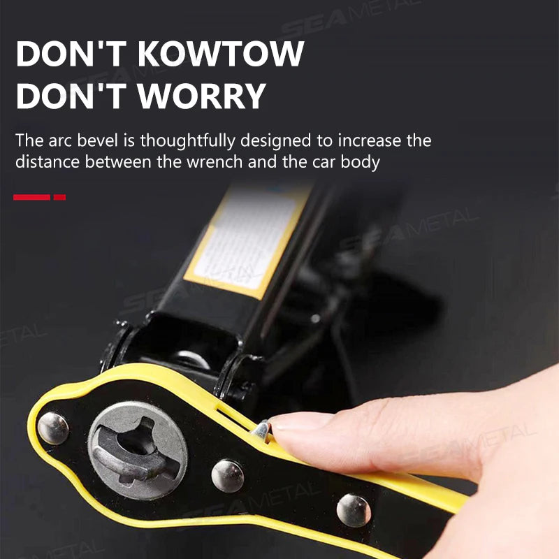 SEAMETAL Universal Ratchet Wrench Tire Jack Removal Tool Auto Labor Saving Wrench Cross Jack Rocker Arm Hand Tools Accessories