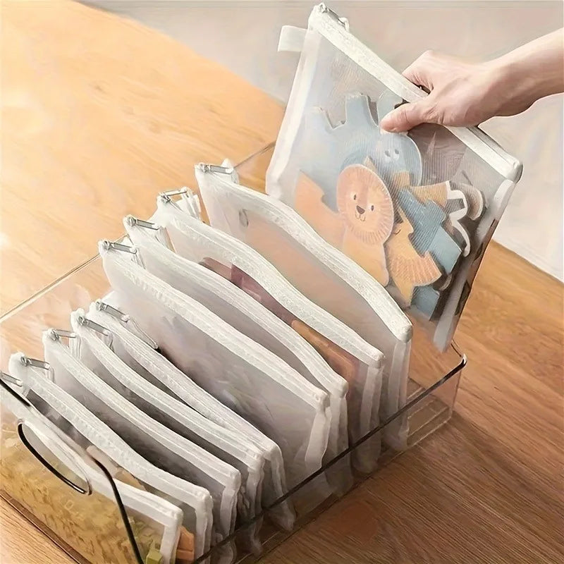 3pcs Mesh Zipper A4 A5 A6Bag-Folder with Zipper Closure, Suitable for Office Organizing, School Supplies, Storage Bag.