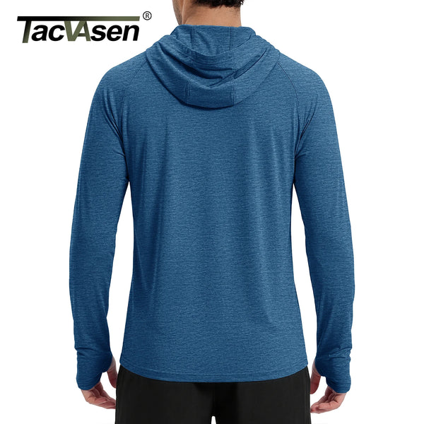 TACVASEN Mens Sun Hoodie Long Sleeve Fishing Shirt Lightweight UPF 50+ Dry Fit Rash Guard for Swimming Workout Athletic Tops