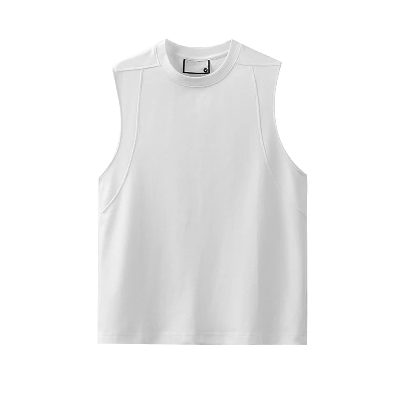 DUKEEN Coolness Modal Sleeveless T-Shirt for Men Summer 250G Heavyweight Solid Color Fitness Running Sport Vest Men's White Tank